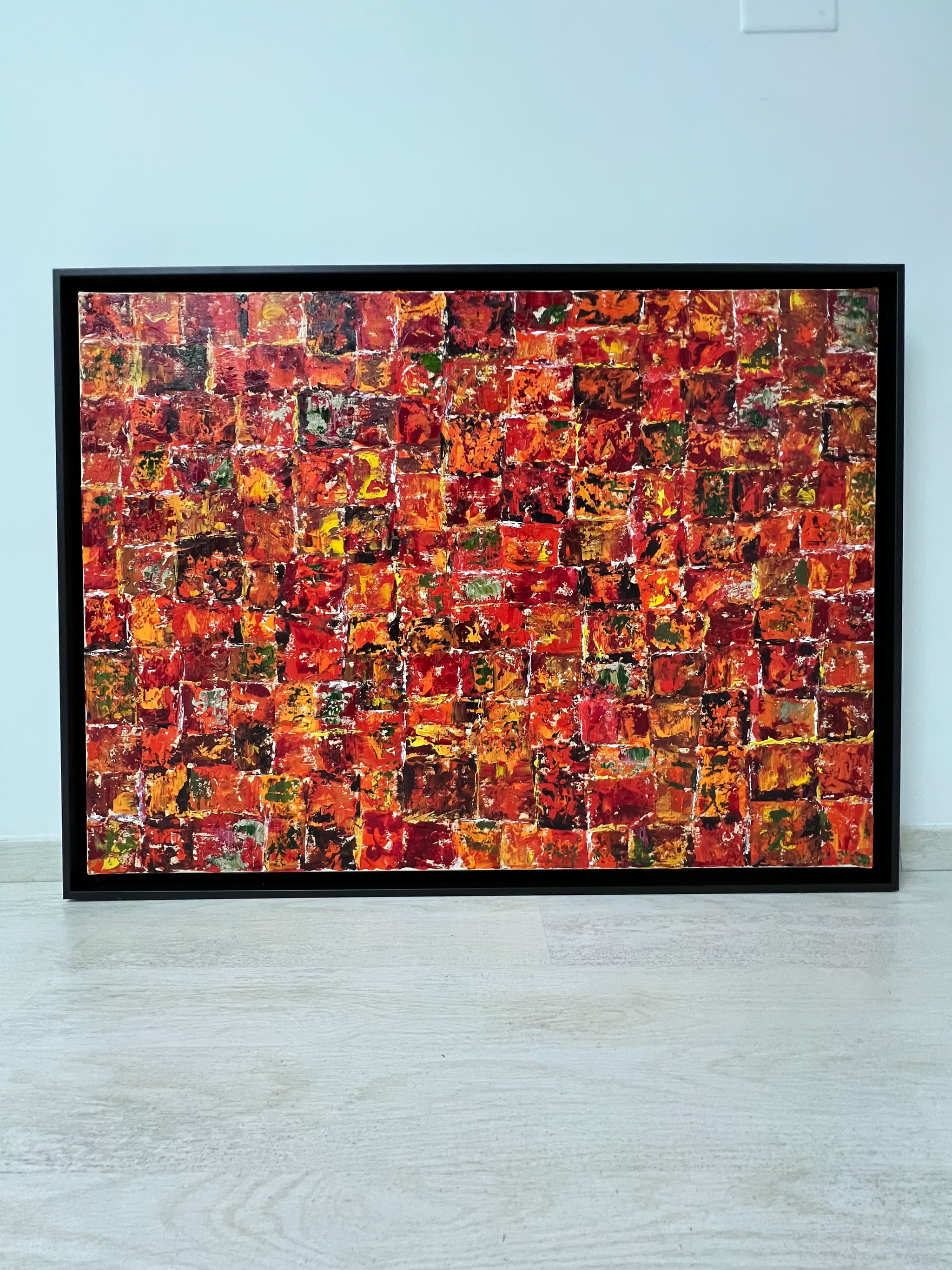 Tableau abstrait contemporain d'irodo à Madagascar