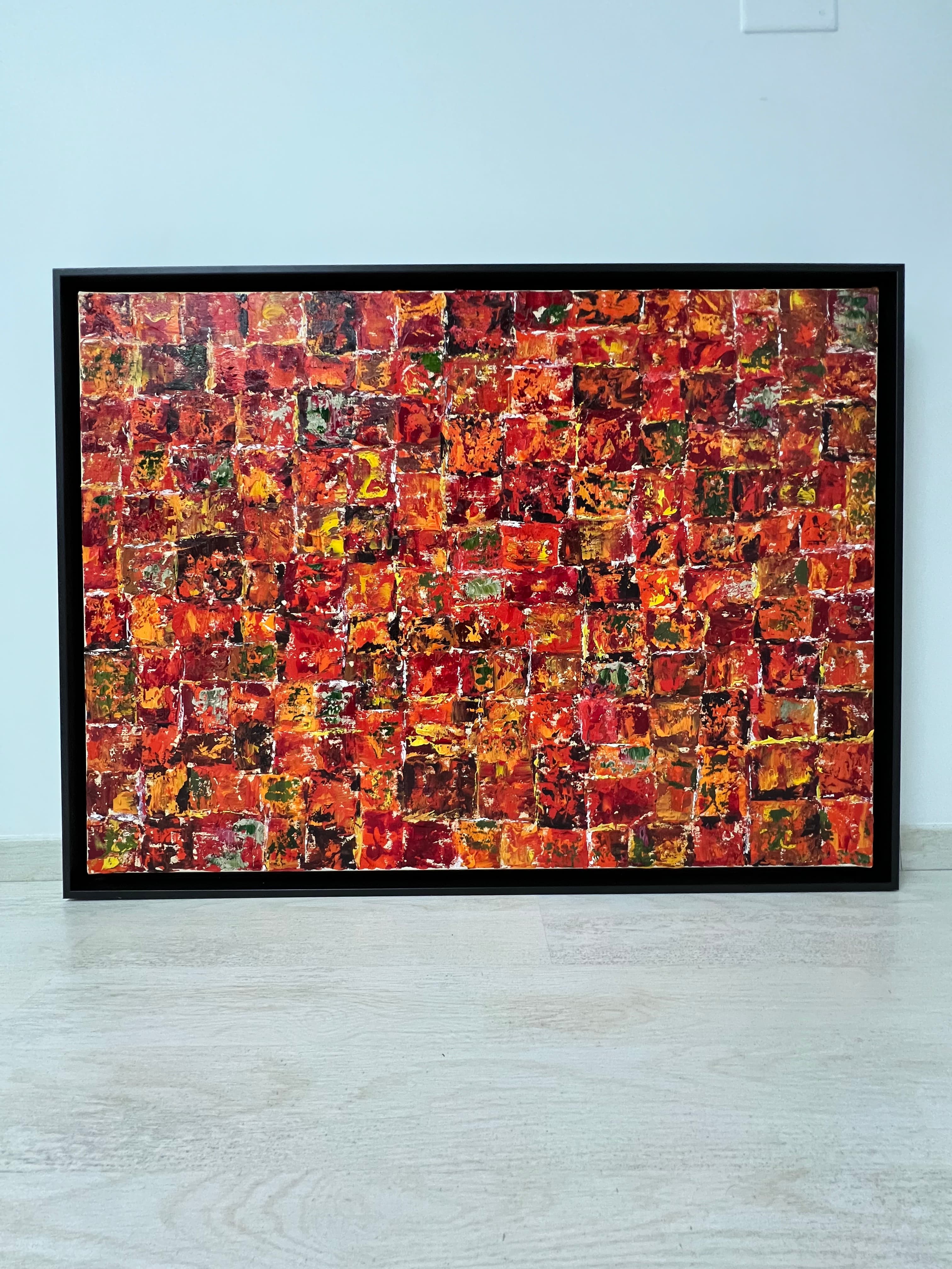 Tableau abstrait contemporain d'irodo à Madagascar